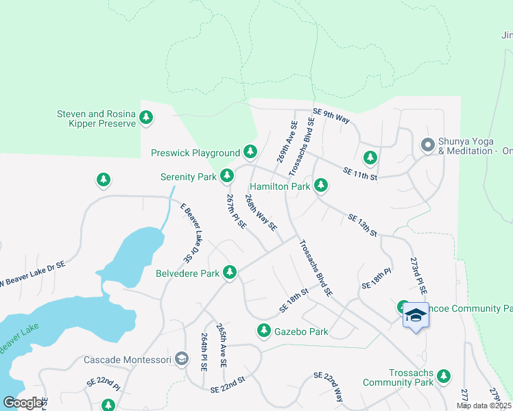 map of restaurants, bars, coffee shops, grocery stores, and more near 1326 268th Way Southeast in Sammamish