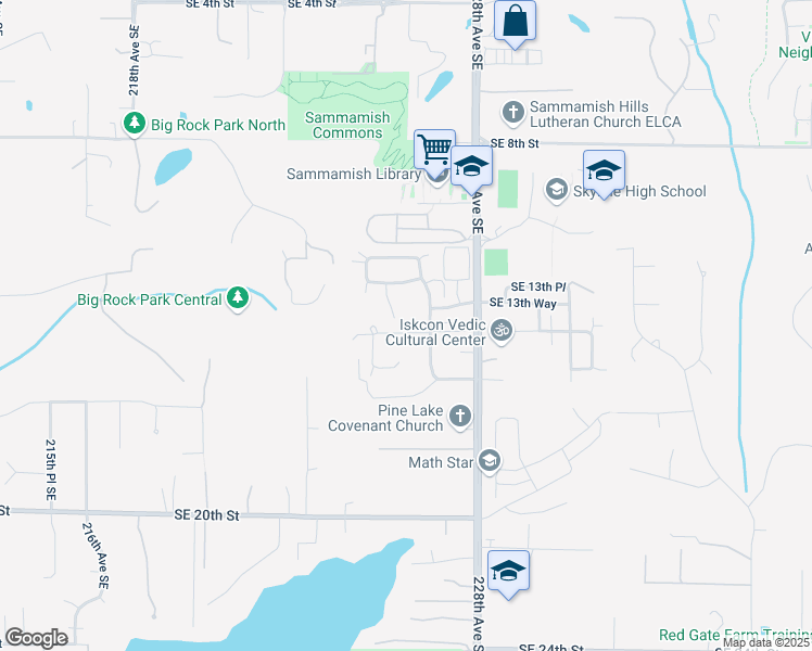 map of restaurants, bars, coffee shops, grocery stores, and more near 22571 Southeast 14th Place in Sammamish