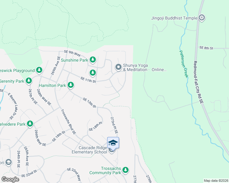 map of restaurants, bars, coffee shops, grocery stores, and more near 27240 Southeast 13th Place in Sammamish