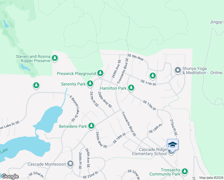map of restaurants, bars, coffee shops, grocery stores, and more near 1208 269th Avenue Southeast in Sammamish