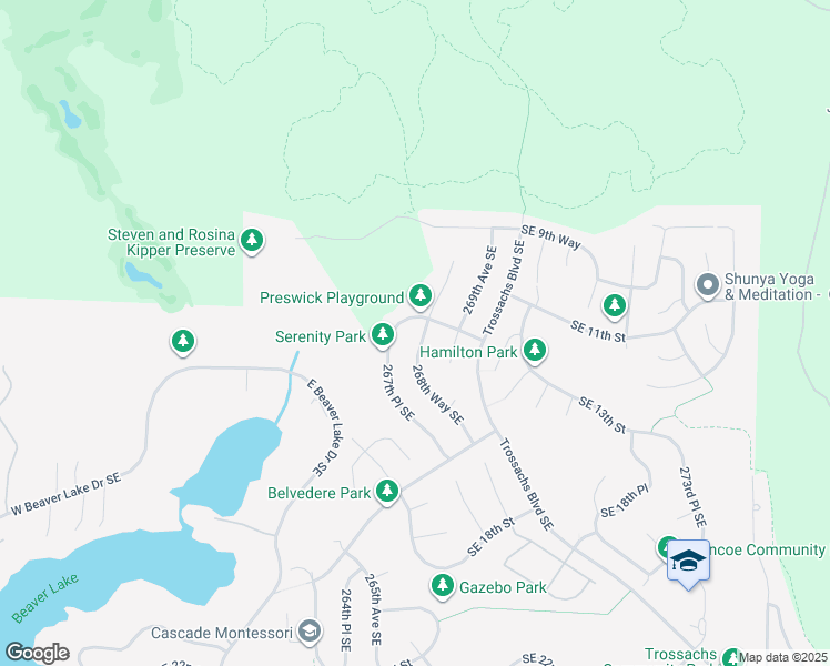 map of restaurants, bars, coffee shops, grocery stores, and more near 1218 267th Place Southeast in Sammamish