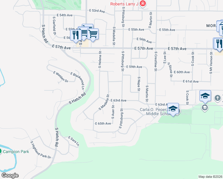 map of restaurants, bars, coffee shops, grocery stores, and more near 1706 East 62nd Court in Spokane