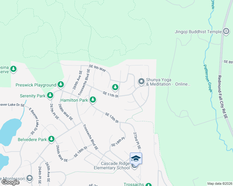 map of restaurants, bars, coffee shops, grocery stores, and more near 1027 272nd Place Southeast in Sammamish