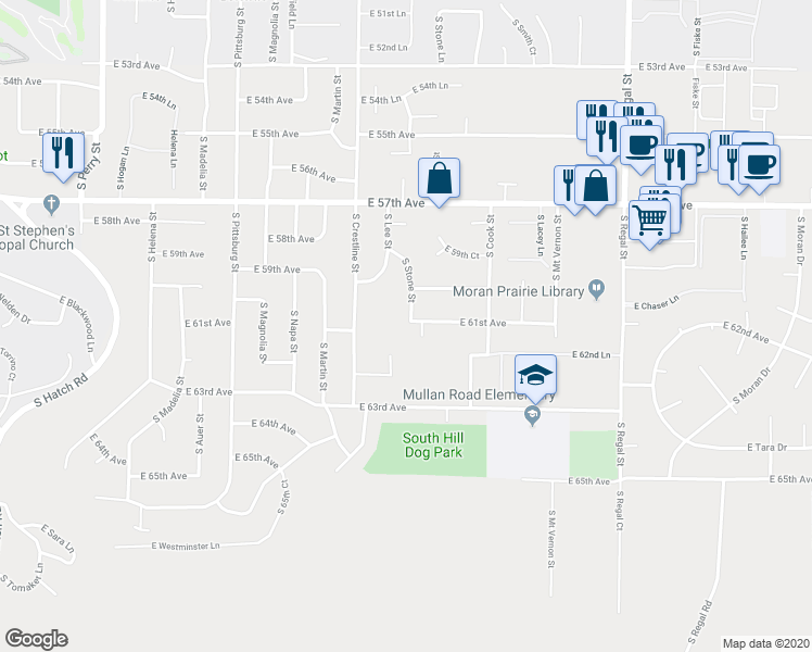 map of restaurants, bars, coffee shops, grocery stores, and more near 6104 South Stone Street in Spokane