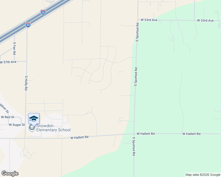 map of restaurants, bars, coffee shops, grocery stores, and more near 5708 South Spotted Road in Spokane