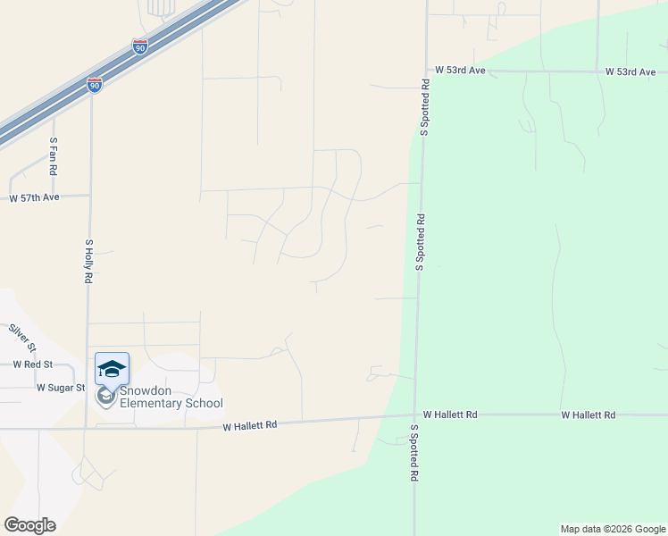map of restaurants, bars, coffee shops, grocery stores, and more near 5708 South Spotted Road in Spokane