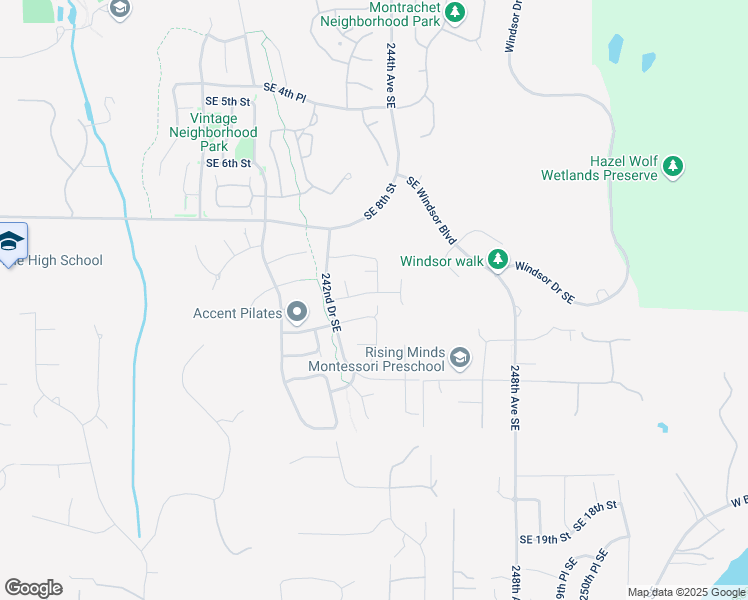 map of restaurants, bars, coffee shops, grocery stores, and more near 24311 Southeast 10th Place in Sammamish