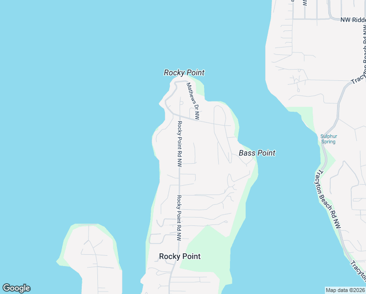 map of restaurants, bars, coffee shops, grocery stores, and more near 3230 Rocky Point Road Northwest in Bremerton