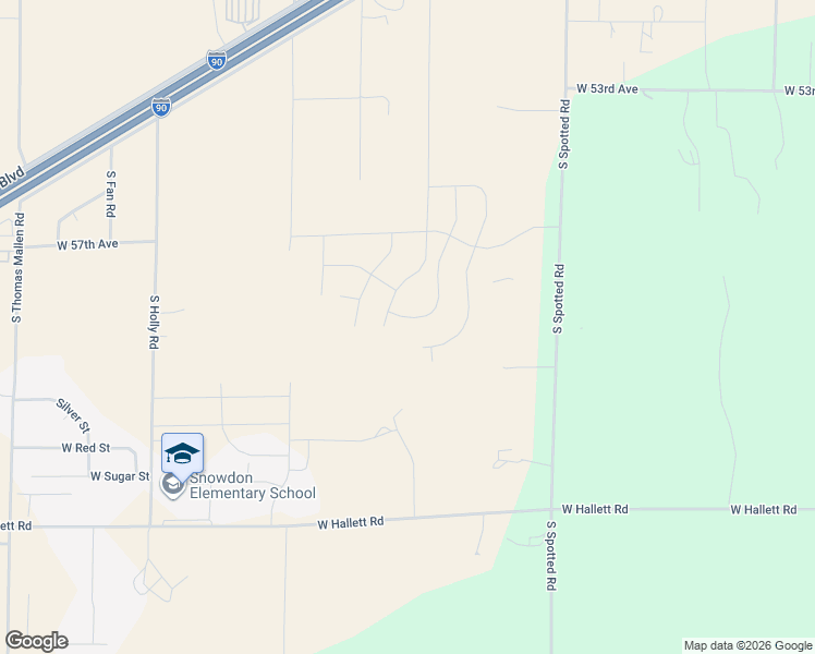 map of restaurants, bars, coffee shops, grocery stores, and more near 8127 West 57th Avenue in Spokane