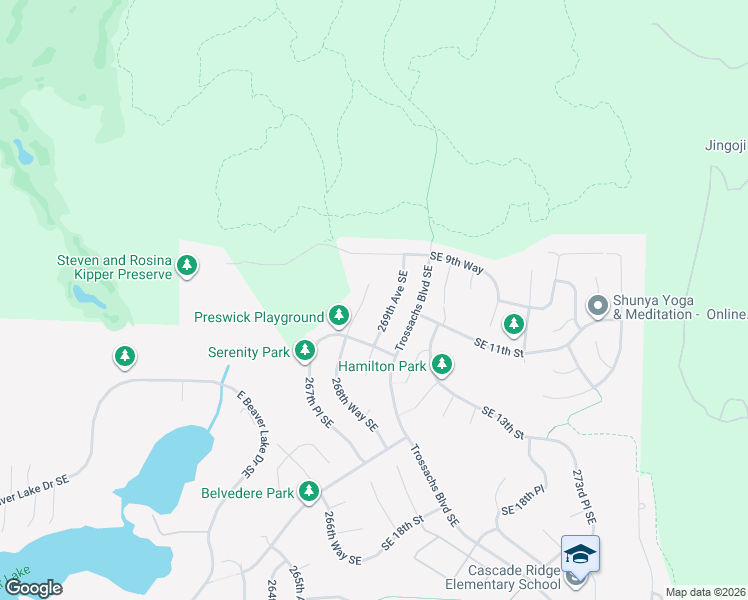 map of restaurants, bars, coffee shops, grocery stores, and more near 1023 269th Avenue Southeast in Sammamish