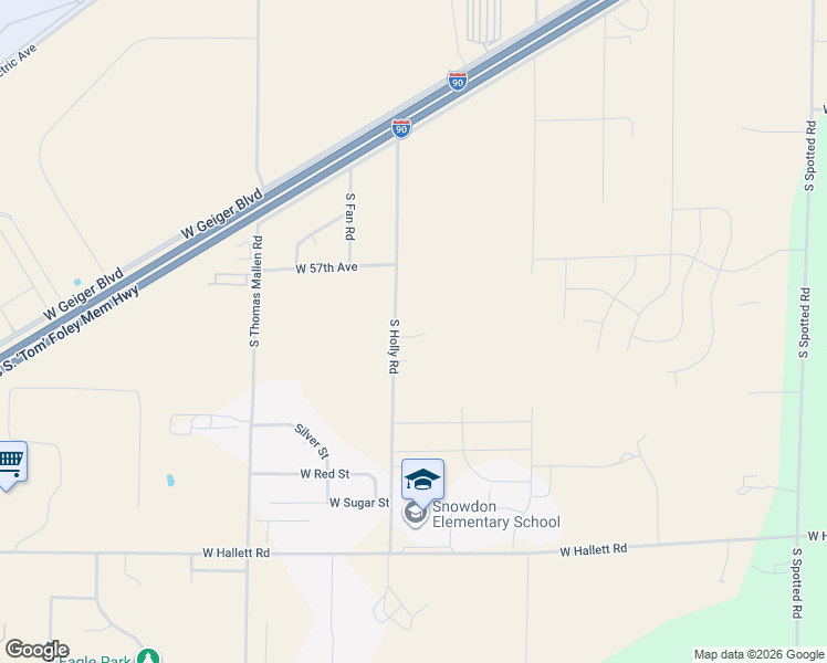 map of restaurants, bars, coffee shops, grocery stores, and more near 5915 South Holly Road in Spokane