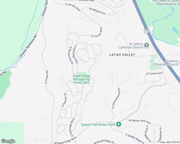 map of restaurants, bars, coffee shops, grocery stores, and more near 5801 South Copper Ridge Boulevard in Spokane