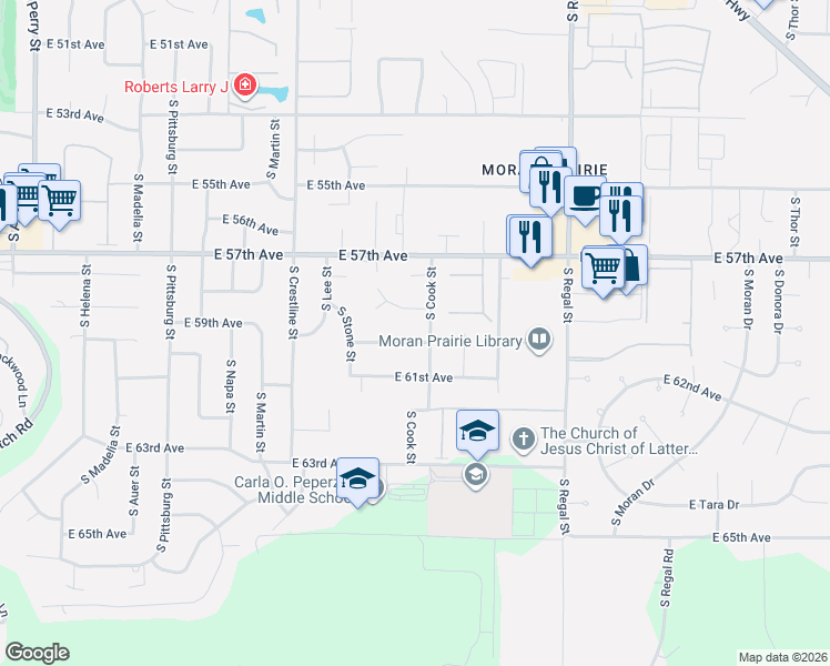 map of restaurants, bars, coffee shops, grocery stores, and more near 2321 East 61st Avenue in Spokane