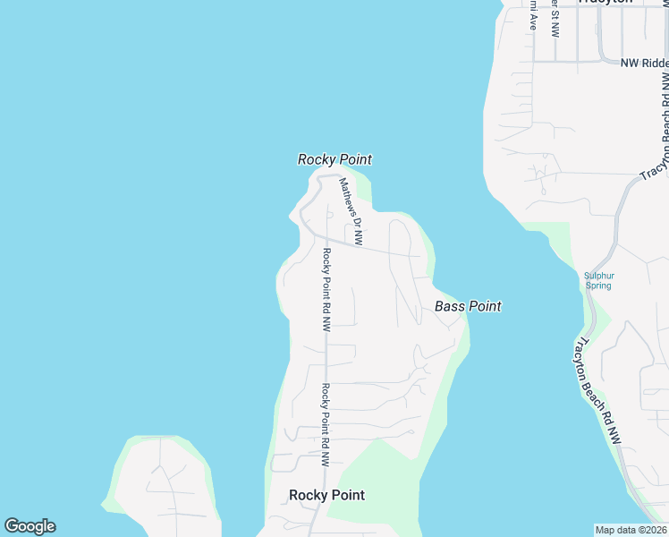 map of restaurants, bars, coffee shops, grocery stores, and more near 3230 Rocky Point Road Northwest in Bremerton
