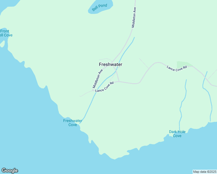 map of restaurants, bars, coffee shops, grocery stores, and more near 54 Lance Cove Road in Bell Island