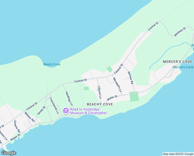 map of restaurants, bars, coffee shops, grocery stores, and more near Central Street in Bay Roberts
