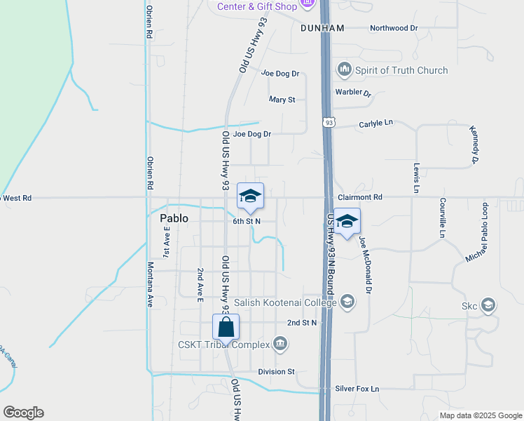 map of restaurants, bars, coffee shops, grocery stores, and more near 42080 4th Avenue East in Pablo