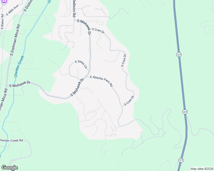 map of restaurants, bars, coffee shops, grocery stores, and more near 12714 East Apache Pass Road in Spokane