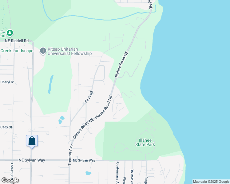 map of restaurants, bars, coffee shops, grocery stores, and more near 3651 Northeast Loretta Lane in Bremerton