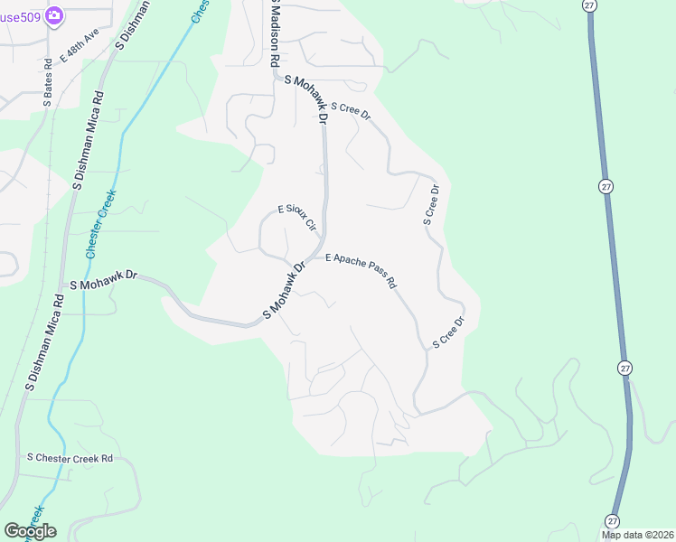 map of restaurants, bars, coffee shops, grocery stores, and more near 12506 East Apache Pass Road in Spokane