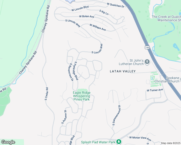 map of restaurants, bars, coffee shops, grocery stores, and more near 5512 South Oakridge Drive in Spokane