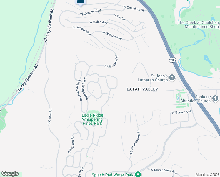map of restaurants, bars, coffee shops, grocery stores, and more near 5512 S Oakridge Dr in Spokane