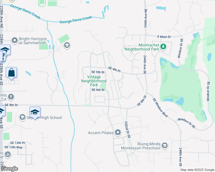 map of restaurants, bars, coffee shops, grocery stores, and more near 570 240th Avenue Southeast in Sammamish