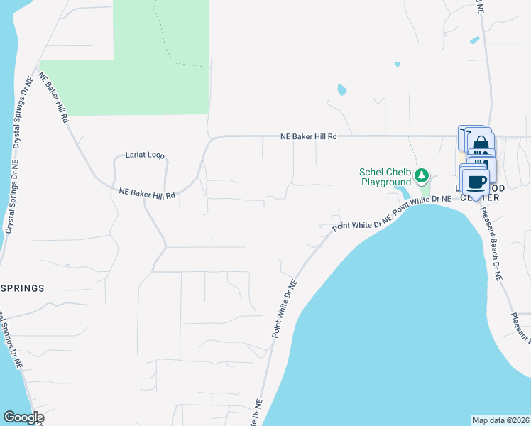 map of restaurants, bars, coffee shops, grocery stores, and more near 4542 Island Avenue Northeast in Bainbridge Island