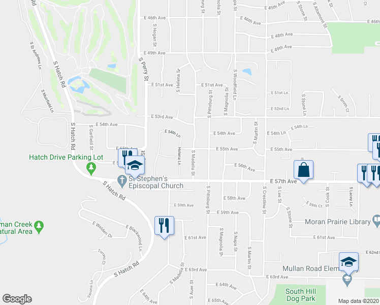 map of restaurants, bars, coffee shops, grocery stores, and more near 5512 South Madelia Street in Spokane