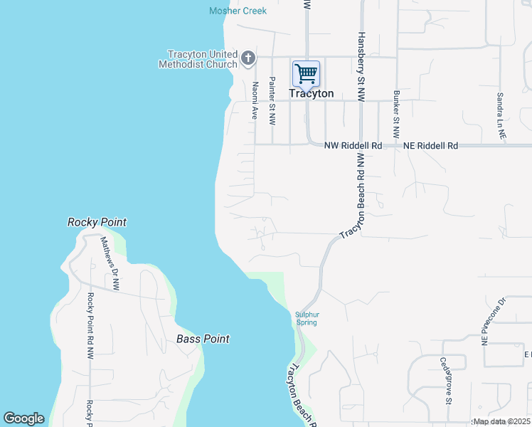 map of restaurants, bars, coffee shops, grocery stores, and more near 440 Northwest Heritage Lane in Bremerton