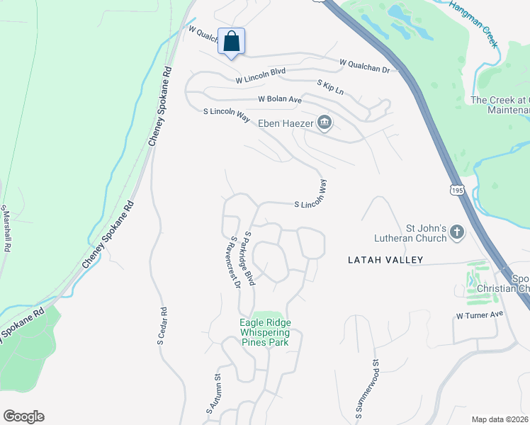 map of restaurants, bars, coffee shops, grocery stores, and more near 916 West StirlingView Drive in Spokane