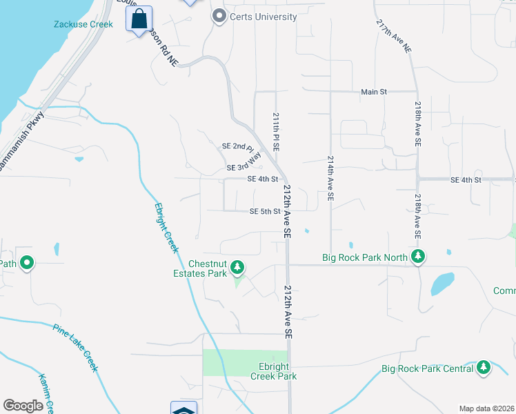 map of restaurants, bars, coffee shops, grocery stores, and more near 21027 Southeast 5th Street in Sammamish