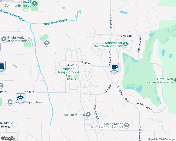 map of restaurants, bars, coffee shops, grocery stores, and more near 508 241st Lane Southeast in Sammamish