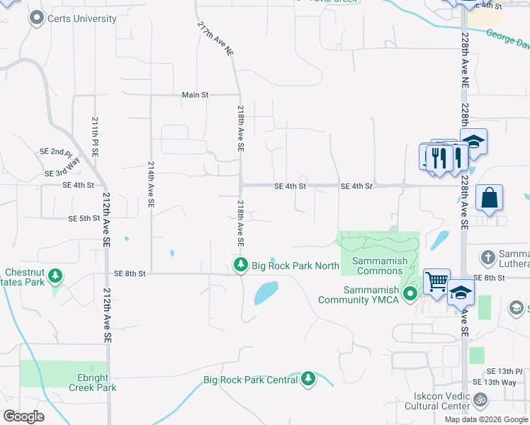 map of restaurants, bars, coffee shops, grocery stores, and more near 21888 Southeast 5th Place in Sammamish