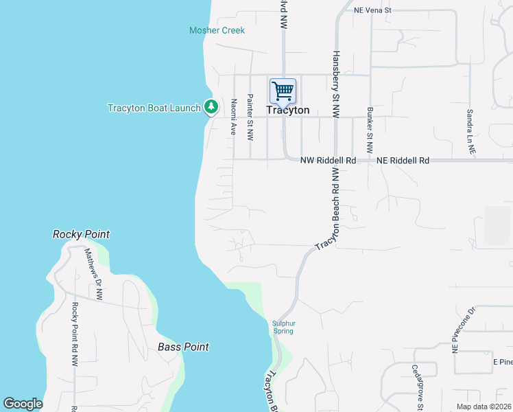 map of restaurants, bars, coffee shops, grocery stores, and more near 4326 Naomi Avenue in Bremerton
