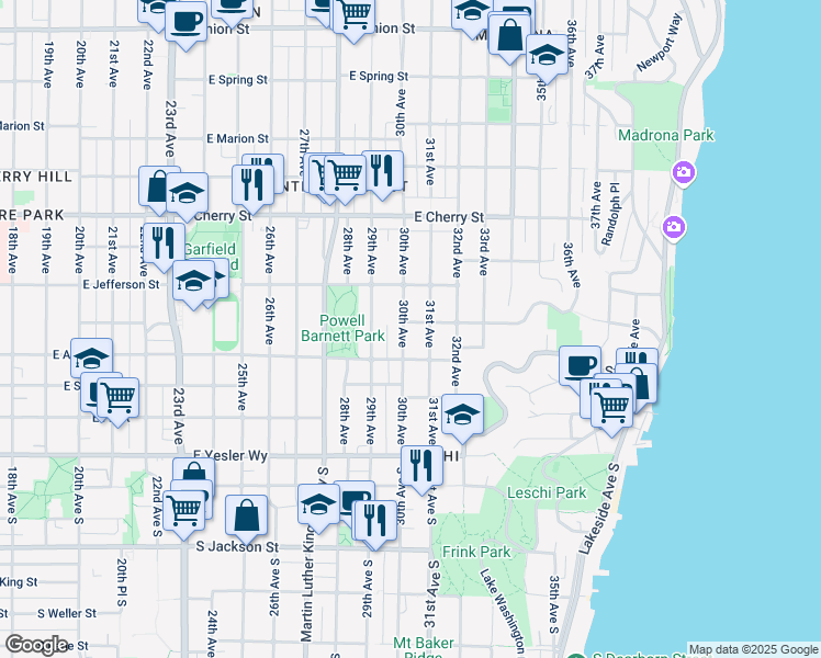 map of restaurants, bars, coffee shops, grocery stores, and more near 408 30th Avenue in Seattle