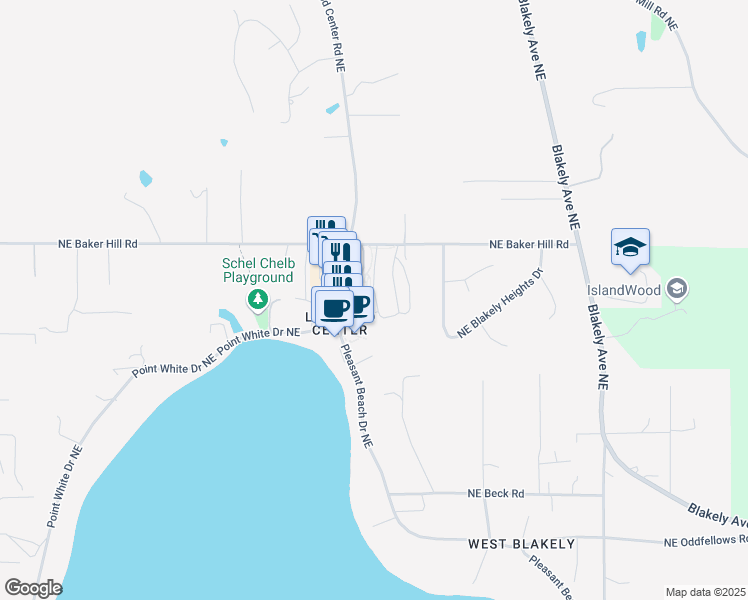 map of restaurants, bars, coffee shops, grocery stores, and more near 4830 Northeast Dotson Loop in Bainbridge Island