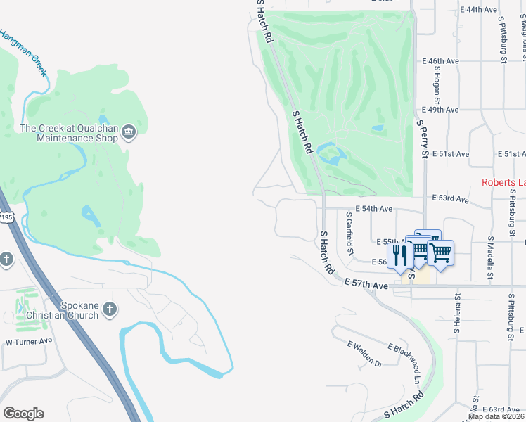 map of restaurants, bars, coffee shops, grocery stores, and more near 5430 South Quail Ridge Circle in Spokane