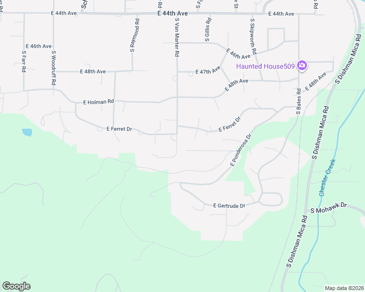 map of restaurants, bars, coffee shops, grocery stores, and more near 5211 South Van Marter Road in Spokane Valley