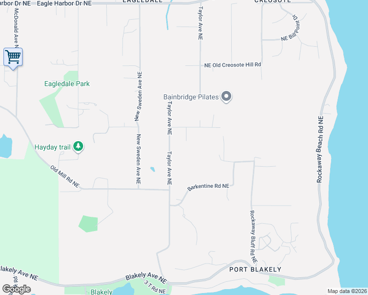 map of restaurants, bars, coffee shops, grocery stores, and more near 4680 Taylor Avenue Northeast in Bainbridge Island