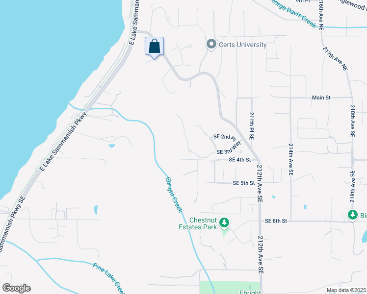 map of restaurants, bars, coffee shops, grocery stores, and more near 20719 Southeast 3rd Way in Sammamish