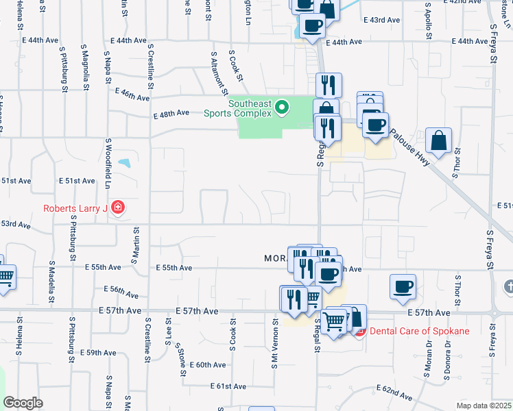 5205 South Smith Court Spokane Wa Walk Score Map Of Restaurants Bars Coffee S Grocery Ore Near 5205