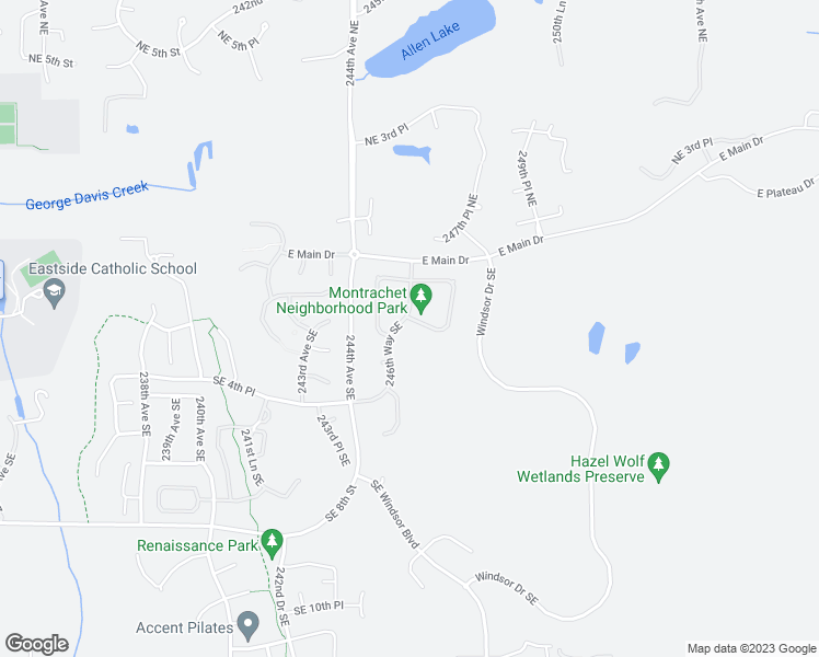 map of restaurants, bars, coffee shops, grocery stores, and more near 24603 Southeast 2nd Place in Sammamish