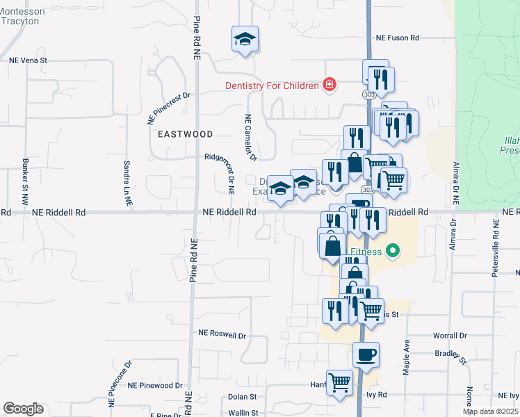 map of restaurants, bars, coffee shops, grocery stores, and more near 5041 Bowwood Circle Northeast in Bremerton