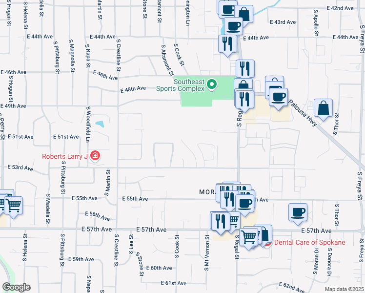 5108 South Smith Court Spokane Wa Walk Score Map Of Restaurants Bars Coffee S Grocery Ore Near 5108