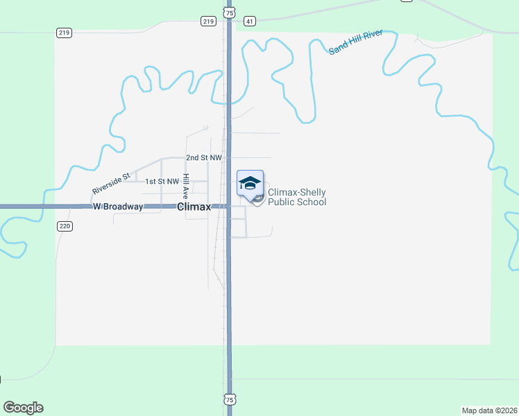 map of restaurants, bars, coffee shops, grocery stores, and more near 103 1st Avenue Southeast in Climax