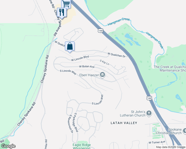 map of restaurants, bars, coffee shops, grocery stores, and more near 911 West Bolan Avenue in Spokane