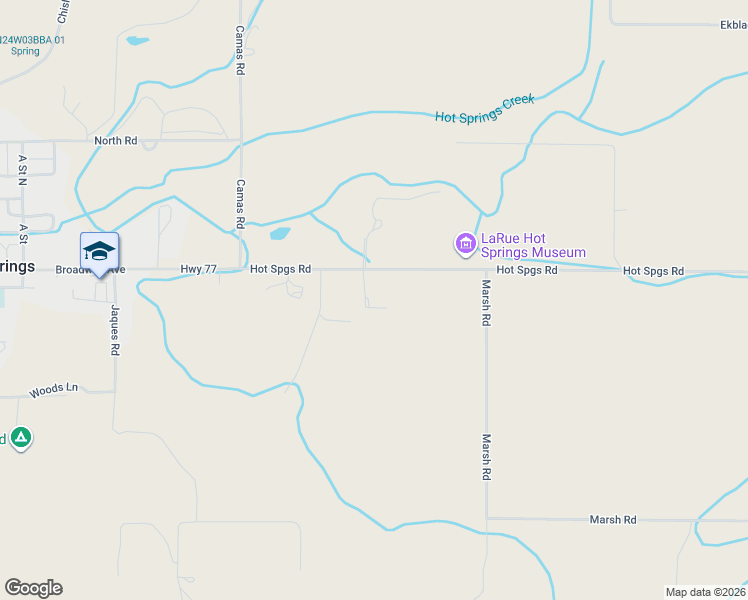 map of restaurants, bars, coffee shops, grocery stores, and more near 165 Highway 77 in Hot Springs