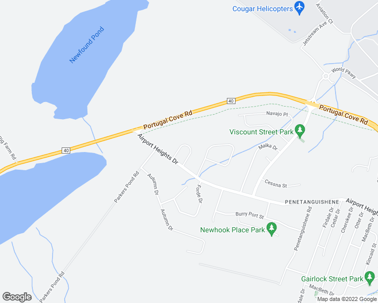 map of restaurants, bars, coffee shops, grocery stores, and more near 11 Galaxy Crescent in St. John's