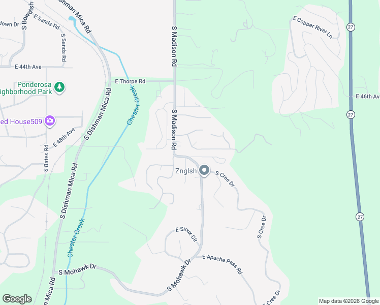 map of restaurants, bars, coffee shops, grocery stores, and more near 12412 East Aunnic Lane in Spokane Valley
